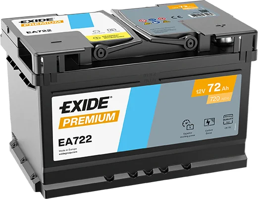 EXIDE Premium 12V 72Ah 720A EA722