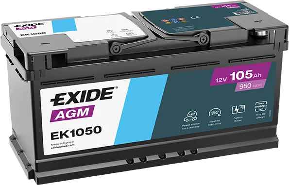 Exide Start-Stop AGM 12V 105Ah 950A EK1050