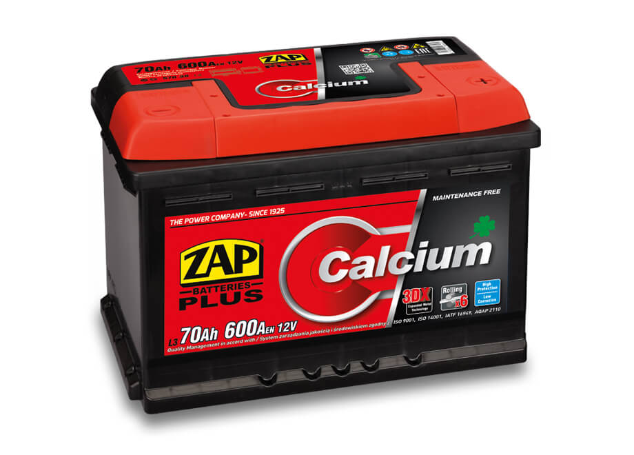 ZAP Calcium Plus 12V 70Ah 600A