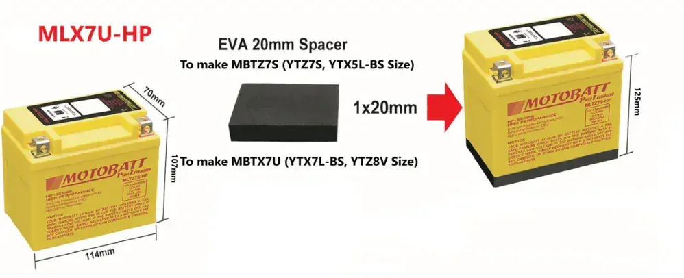 MOTOBATT 12V 6Ah 120A MLX7U-HP